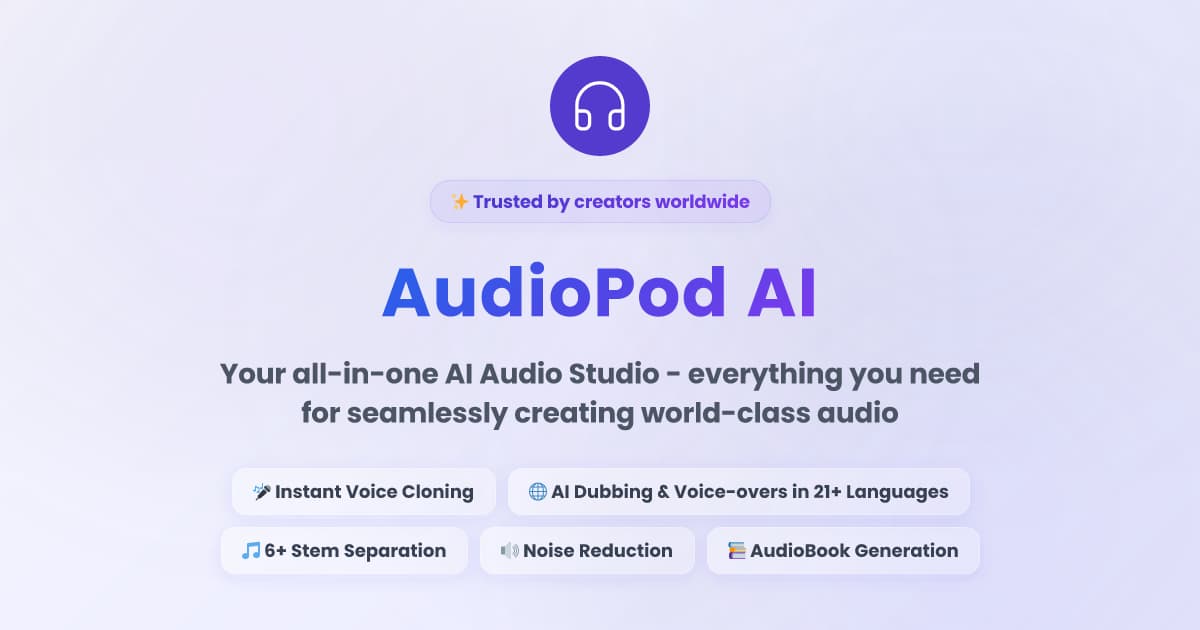 AudioPod - AI Voice & Audio Processing Platform